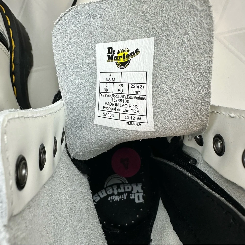 Dr. Martens Jadon Unisex White Leather Platform Boots  Size 4 MSRP $210 NEW - Picture 8 of 8